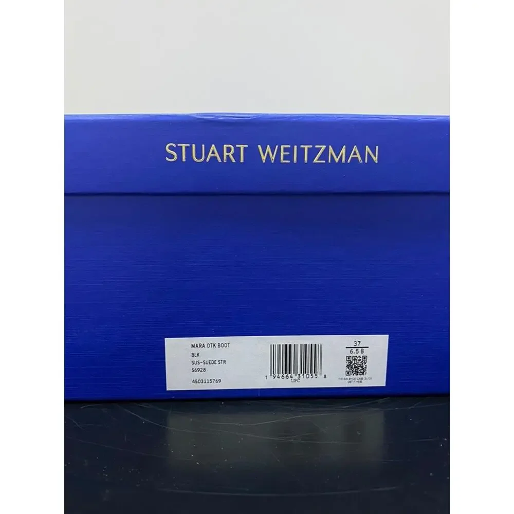 Stuart Weitzman Mara Suede Over the Knee Black Suede Boot 37